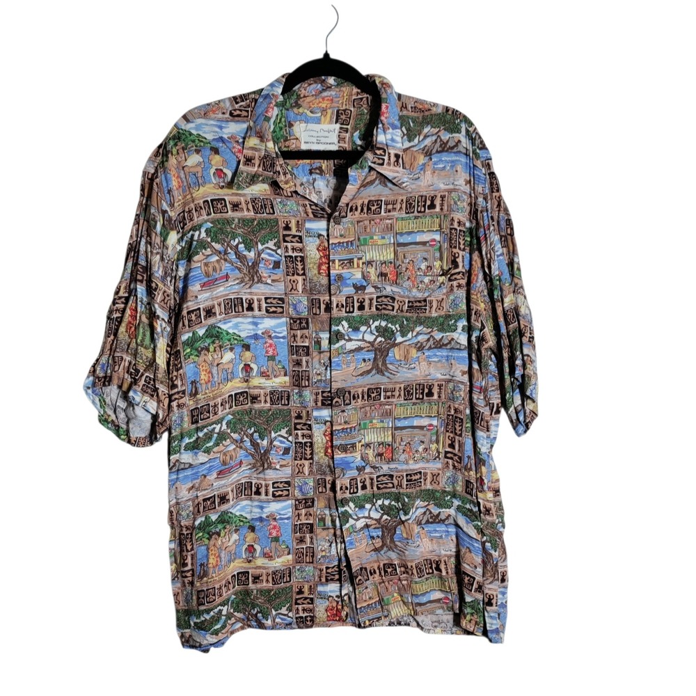 Reyn Spooner Guy Buffett Collection Hawaiian Shirt Mens Scenic Print